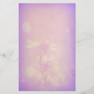 Delicate Daisies on faded Purple Stationery
