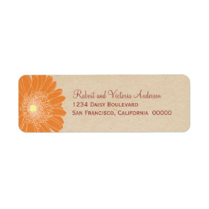 Delicate Daisies Return Address Labels, Orange