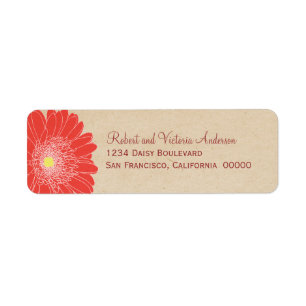 Delicate Daisies Return Address Labels, Red