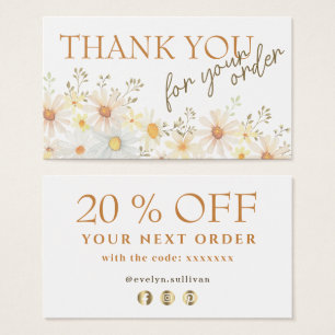 Delicate daisies thank you discount card