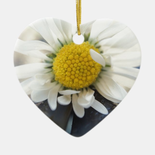 Delicate daisy ceramic tree decoration (Front)