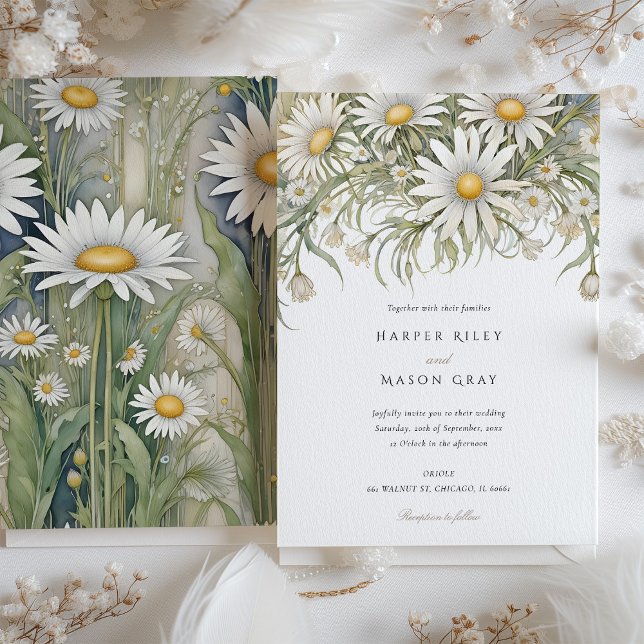 Delicate Daisy Garden Wedding Invitation (Creator Uploaded)
