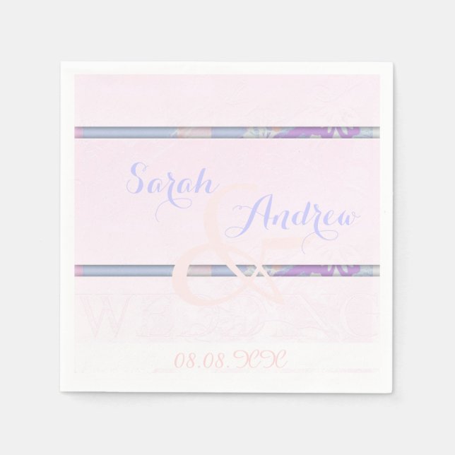 Delicate Damask - Wedding Paper Napkins (Front)