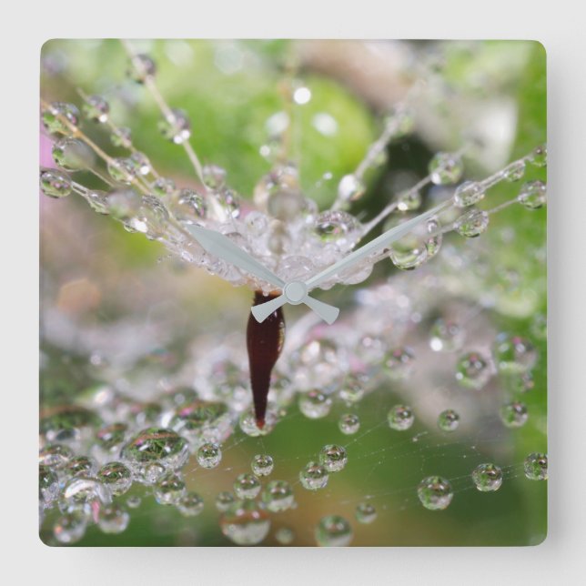 Delicate Dandelion Abstract Square Wall Clock (Front)
