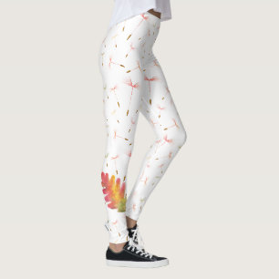 Delicate Dandelions & Autumn Leaf Leggings