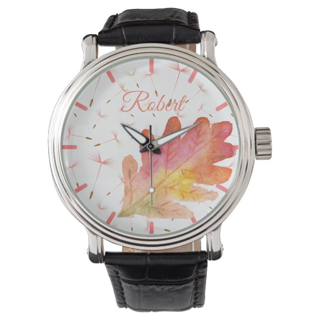 Delicate Dandelions & Autumn Leaf Watch (Front)