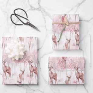 Delicate deer on Christmas wrap Wrapping Paper Sheet