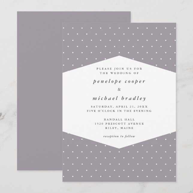 Delicate Dots Soft Purple Wedding Invitation (Front/Back)