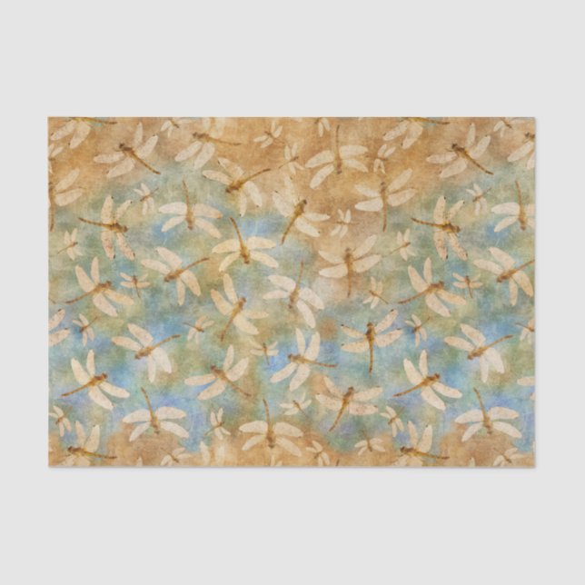 Delicate Dragonflies Watercolor Tissue Paper (Front)