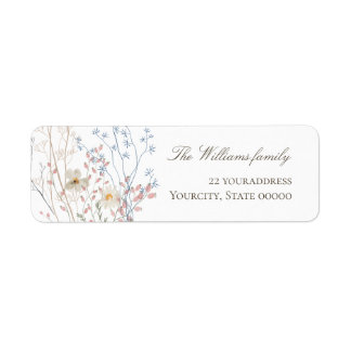 delicate dried wildflowers Return Address Label