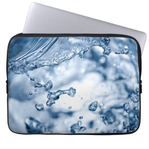 Delicate drops of light blue water laptop sleeve