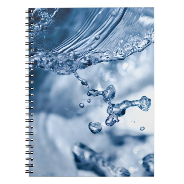 Delicate drops of light blue water   notebook (Front)