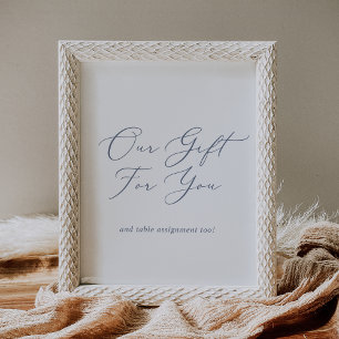 Delicate Dusty Blue Our Gift for You Favours Sign