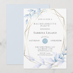 Delicate Dusty Blue Pale Lilac Foliage Invitation