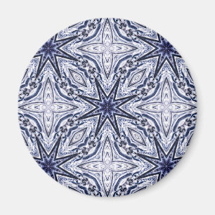 Delicate elegance blue and white magnet