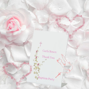  Delicate elegance  floral baptism  Pedestal Sign