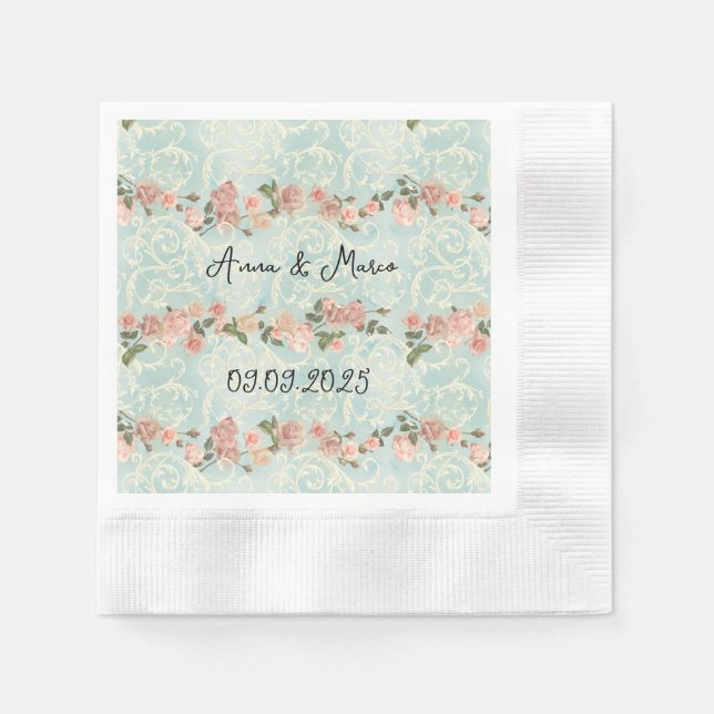 delicate English roses Napkin (Front)
