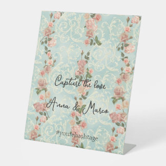 delicate English roses Pedestal Sign