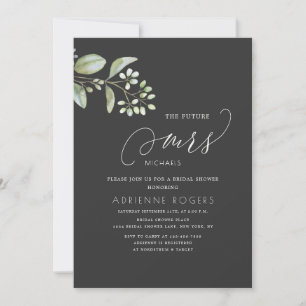 Delicate Eucalyptus Future Mrs Grey Bridal Shower Invitation