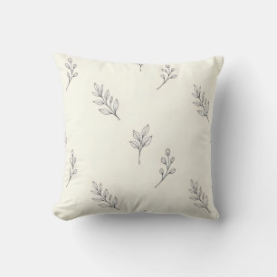 Delicate Eucalyptus Leaves Sprigs Pattern Cushion