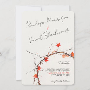 Delicate Fall Wedding Invitation