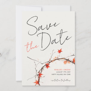 Delicate Fall Wedding Save the Date