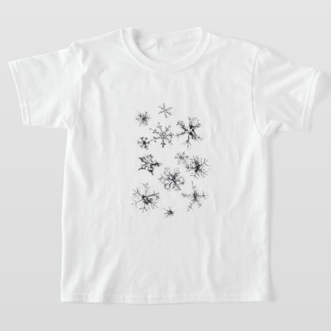Delicate Falling Snowflakes T-Shirt (Laydown)