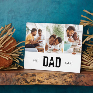 Delicate Father's Day Best Dad Ever Photo Collage Plaque