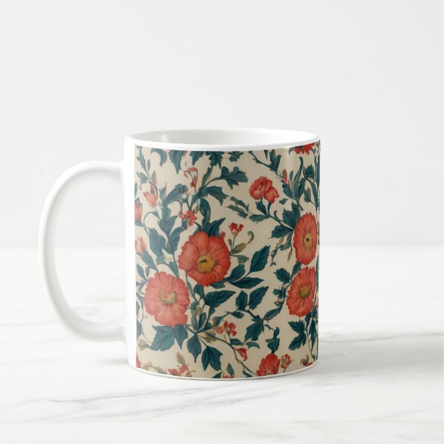 Delicate Feminine Flower Mug (Left)
