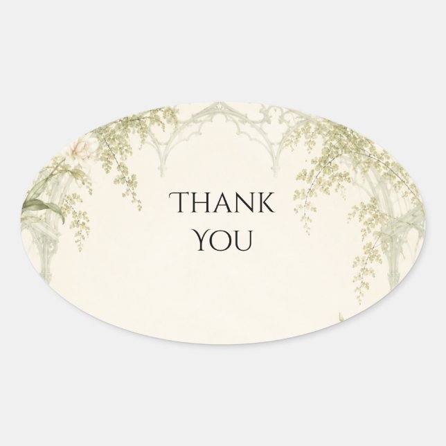 Delicate Fern Greenery Arch Wedding Sticker (Front)