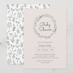 Delicate Floral Baby Shower Invitations