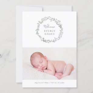 Delicate Floral Birth Announcement