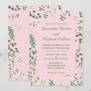 Delicate Floral Border Invitation