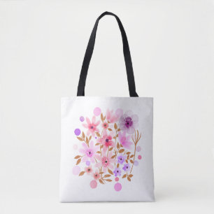 Delicate Floral Bouquet' Watercolor Aesthetic Tote Bag