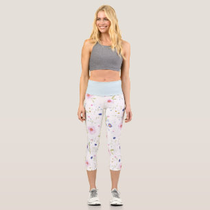 Delicate Floral  Capri Leggings