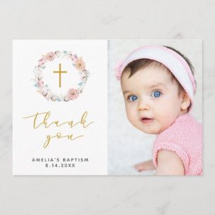 Delicate Floral & Cotton Thank You Card