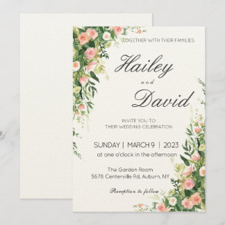 Delicate Floral Design Wedding Invitation Card