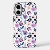 Delicate Floral Design with Navy Lavender Leaves