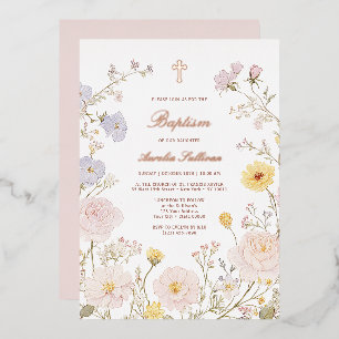 Delicate Floral Frame Baptism