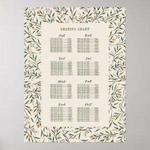 Delicate Floral Frame Seating Chart by Last Name