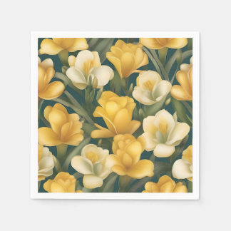 Delicate Floral Freesia Pattern Napkin