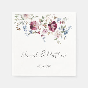 Delicate Floral Garden Wedding Paper Napkin
