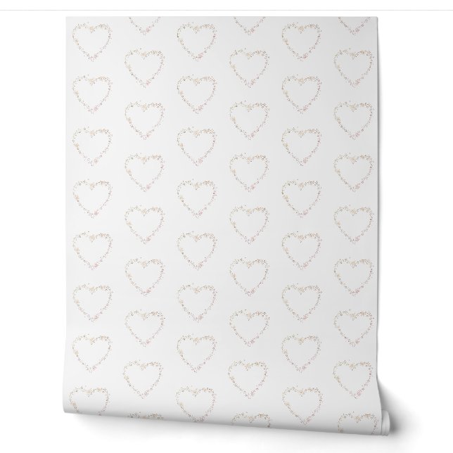 Delicate floral heart wall paper wallpaper  (Unrolling)