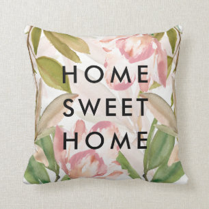 Delicate Floral   Home Sweet Home Cushion