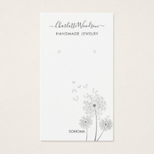 Delicate Floral Illustration Earring Display Card