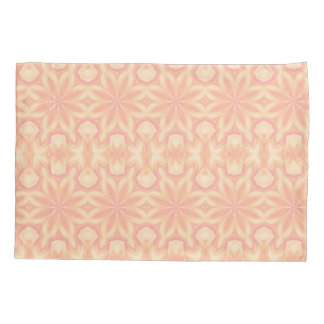 Delicate floral kaleidoscope pink yellow shape pillowcase