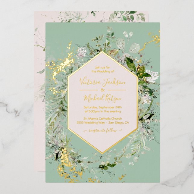 Delicate Floral Meadow Wedding (Front/Back)