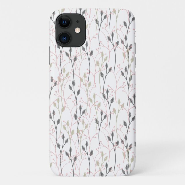 Delicate Floral Pattern in Soft Pastel Iphone Case (Back)