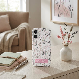 Delicate Floral Pattern in Soft Pastel Iphone Case