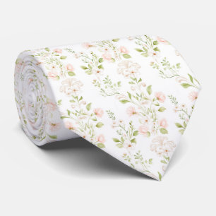 Delicate floral pattern neck tie